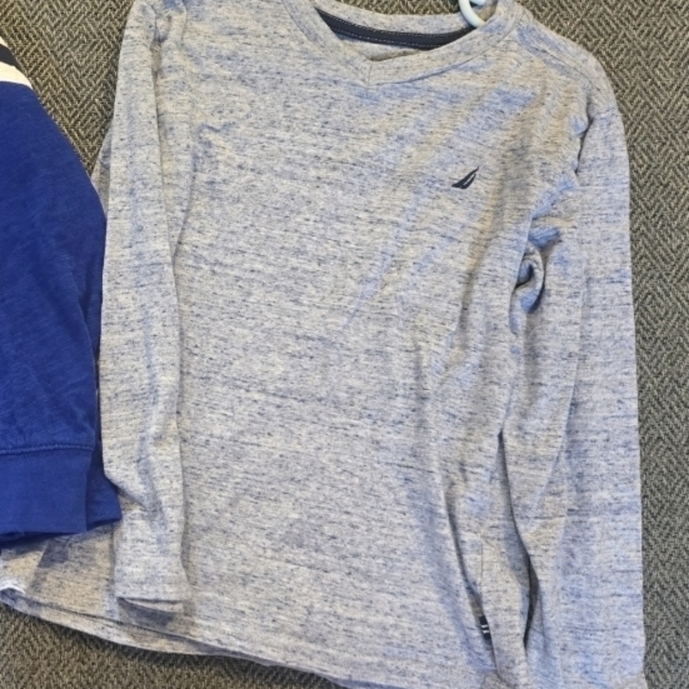 Nautica Heather Gray Kids Long Sleeve Tee